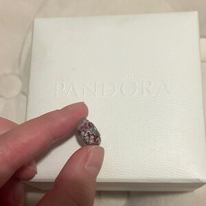 Pandora murano glass bead Pink Floral Charm